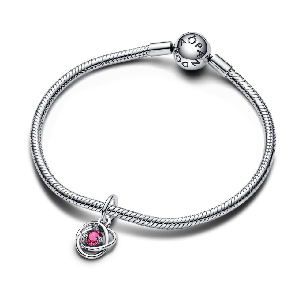 Charm Pendente Cerchio Eterno Rosa  Ottobre
