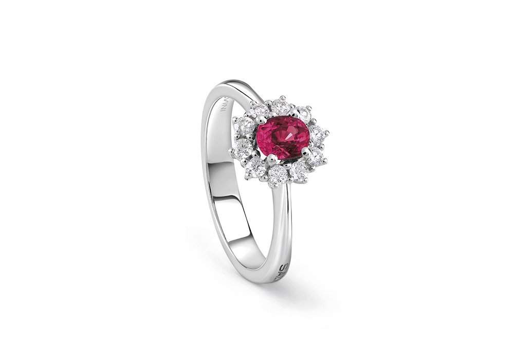 Salvini - Anello Love For Color - Oro Bianco - Diamante Rubino