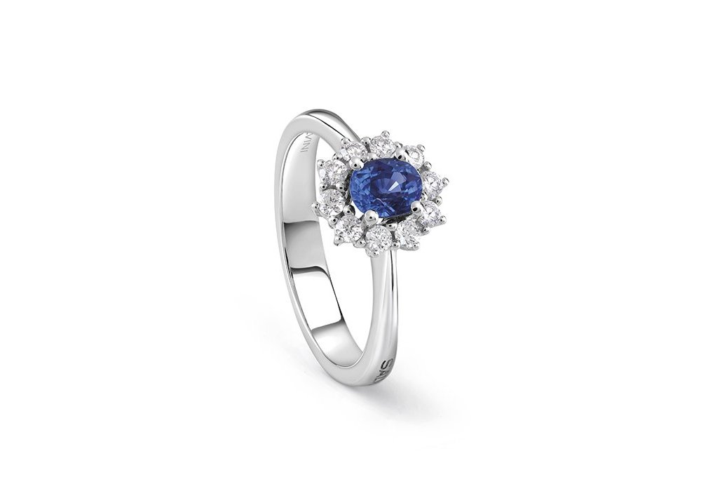 Salvini - Anello Love For Color - Oro Bianco - Diamante/Zaffiro