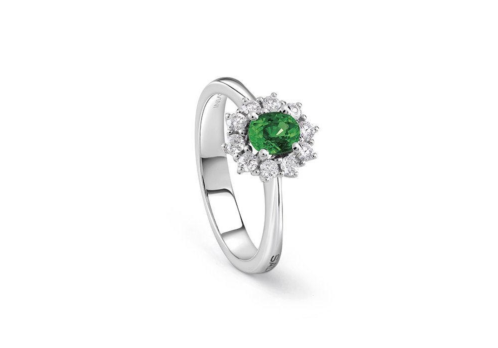 Salvini - Anello Love For Color - Oro Bianco - Diamante/Smeraldo