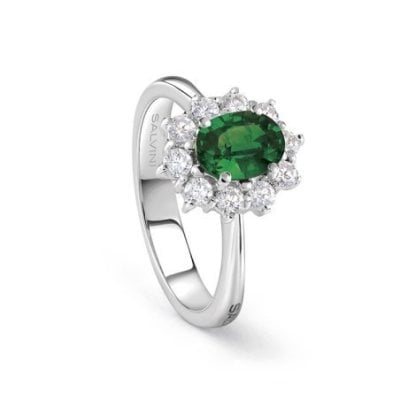 Salvini - Anello Love For Color - Oro Bianco - Diamante - Smeraldo