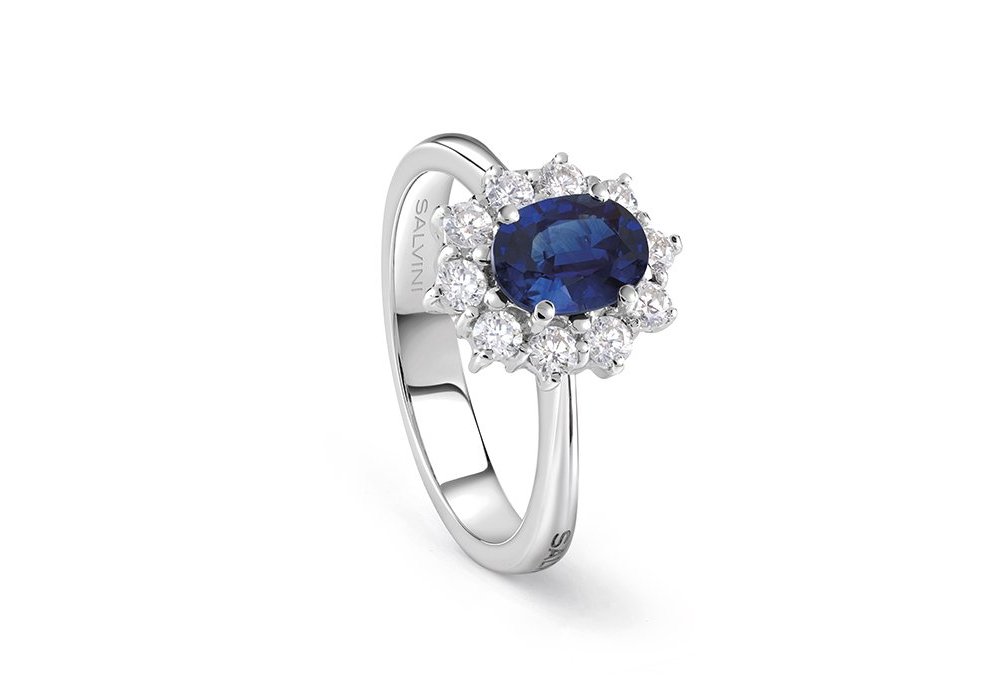 Salvini - Anello Love For Color - Oro Bianco - Diamante/Zaffiro