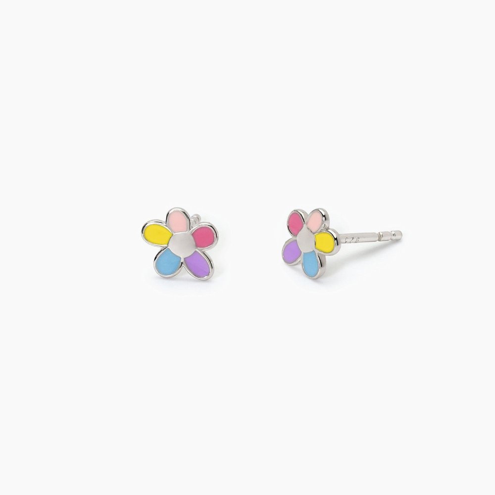 Mabina - Orecchini Bloom - Argento 925 - Fiorellino Smaltato