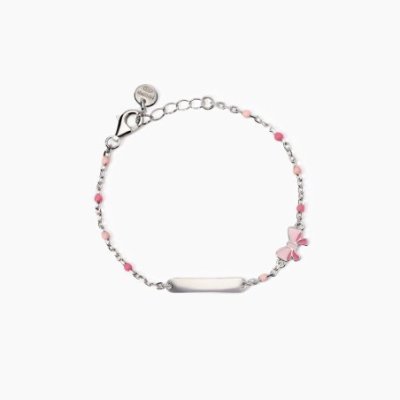 Mabina - Bracciale Pink Lady-Tag - Argento 925 - Fiocchetto Smaltato
