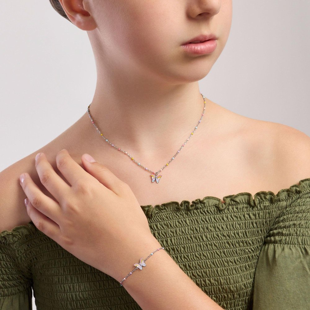 Mabina - Bracciale Butterfly - Argento 925 - Farfallina Smaltata