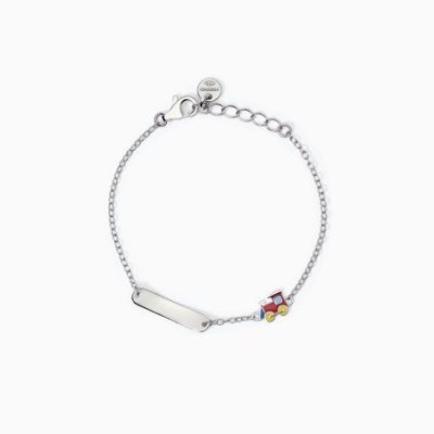 Mabina - Bracciale Bambini Train-Tag - Argento - Trenino Smaltato
