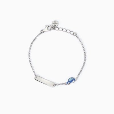 Mabina - Bracciale Bambini Argento - Macchinina - Targhetta
