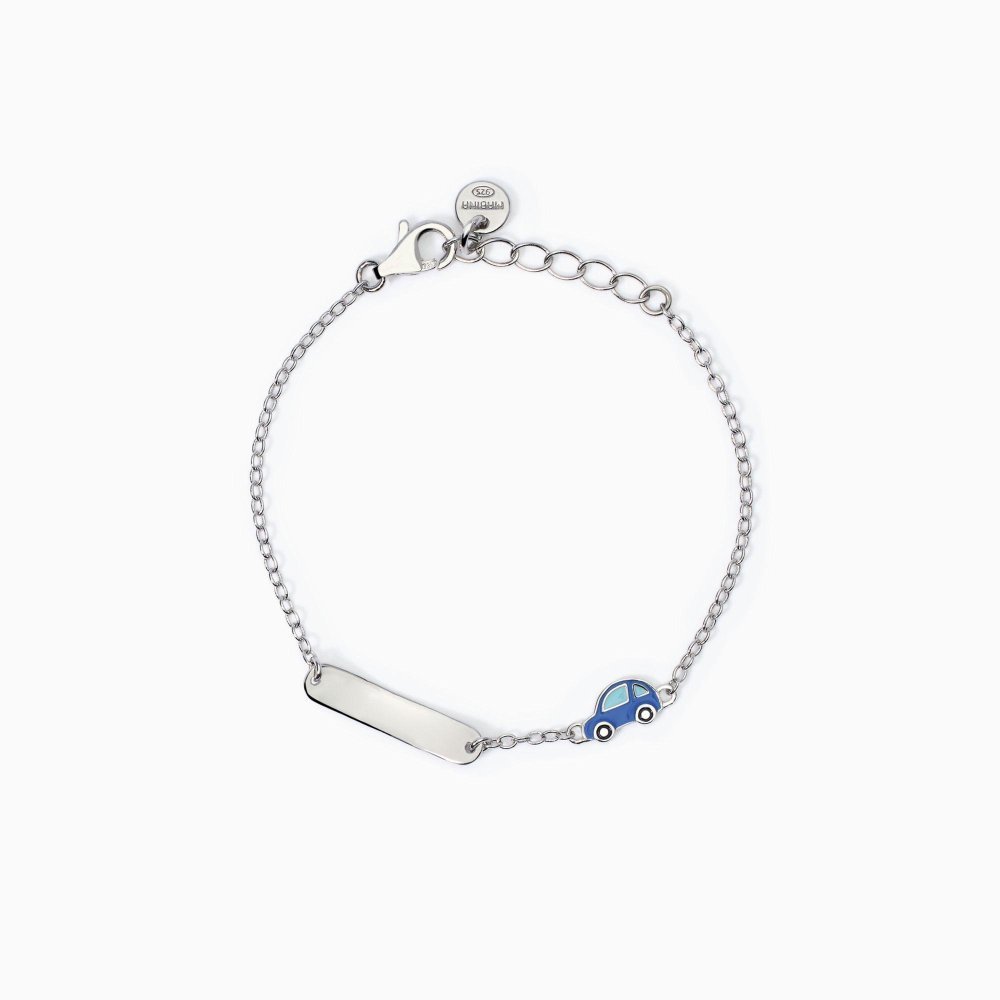 Mabina - Bracciale Bambini Argento - Macchinina - Targhetta