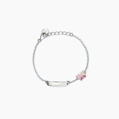 Mabina - Bracciale Personalizzabile Bambina - Argento - Farfalla
