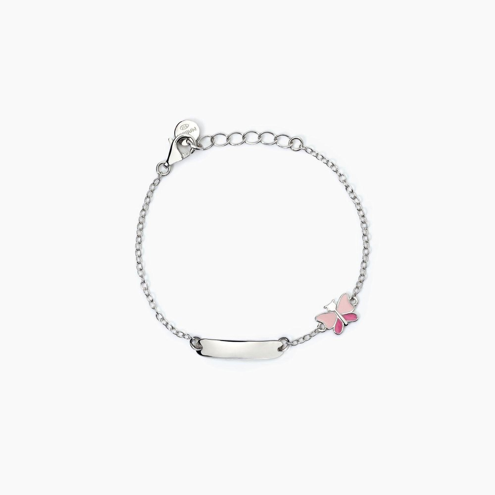 Mabina - Bracciale Personalizzabile Bambina - Argento - Farfalla