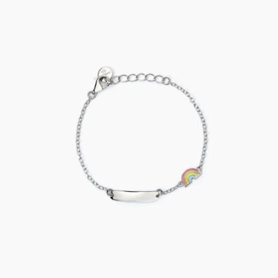 Mabina - Bracciale Neonati Argento - Personalizzabile - Arcobaleno