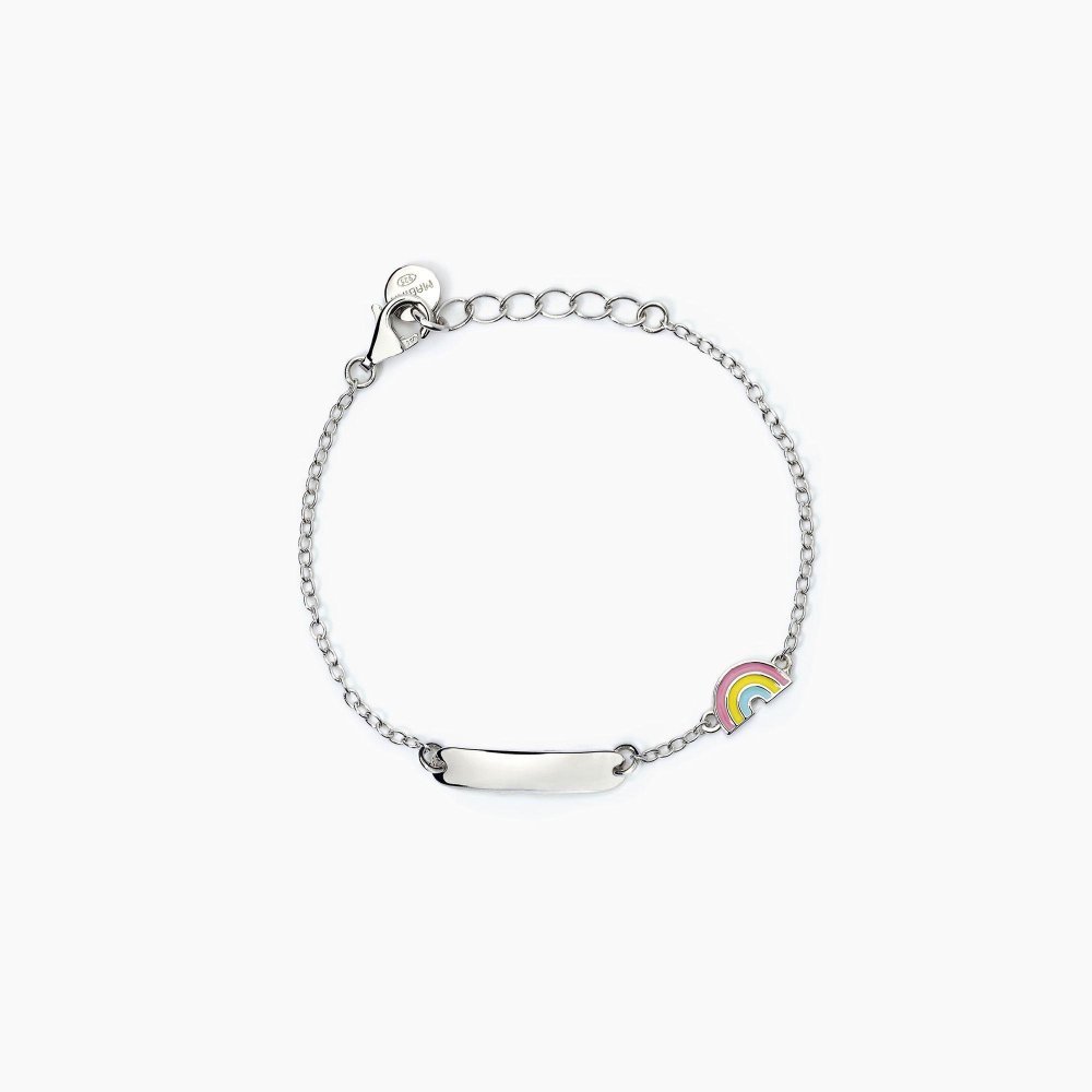 Mabina - Bracciale Neonati Argento - Personalizzabile - Arcobaleno
