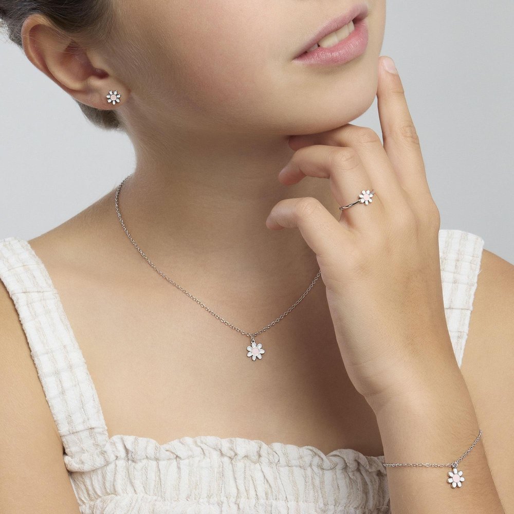 Mabina - Anello Daisy - Argento 925 - Margheritina Smaltata