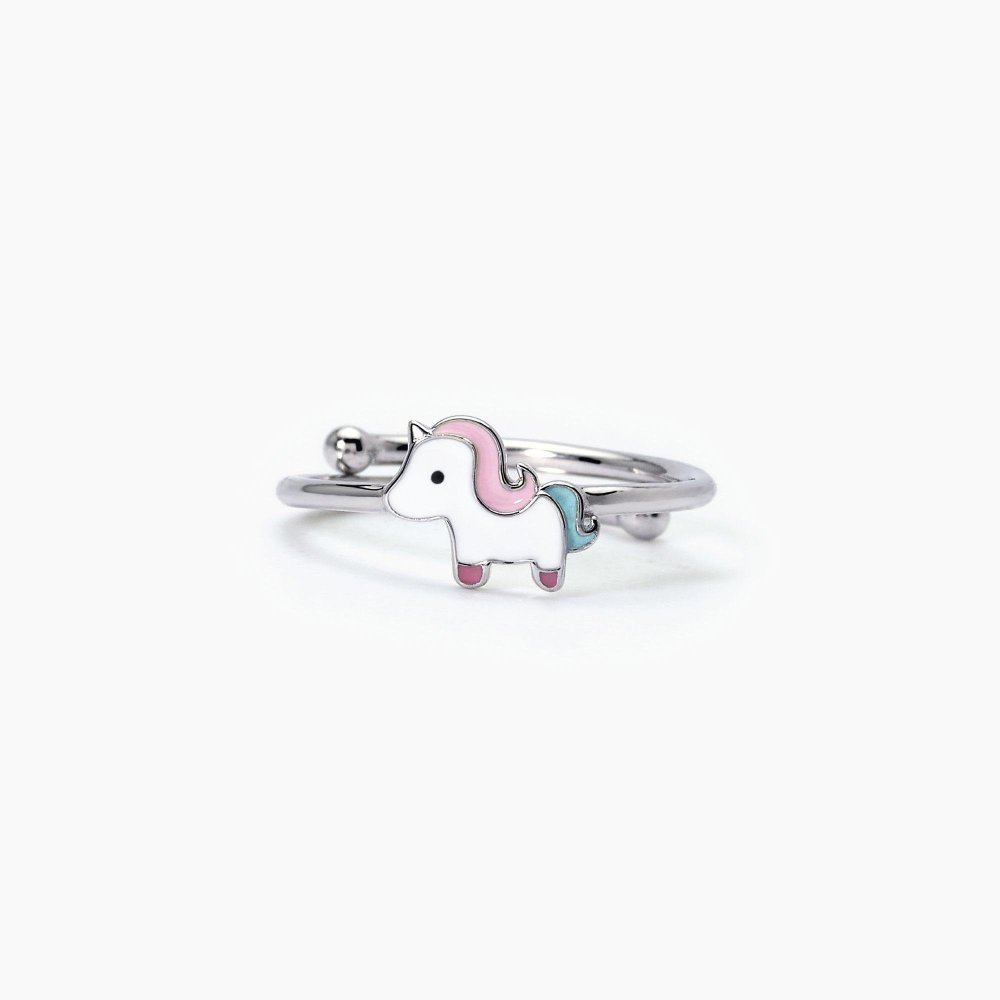 Mabina - Anello Unicorno Magico - Argento 925 - Regolabile