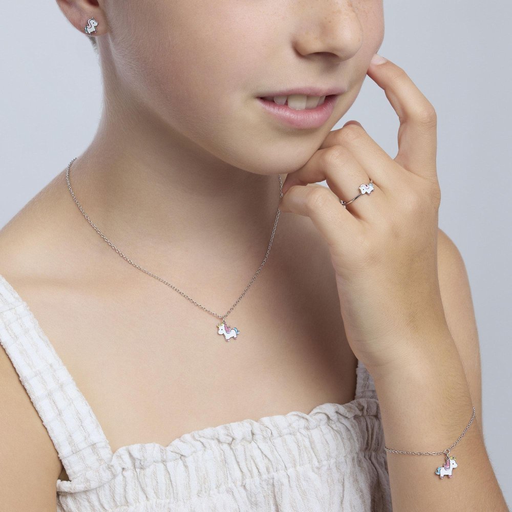 Mabina - Anello Unicorno Magico - Argento 925 - Regolabile