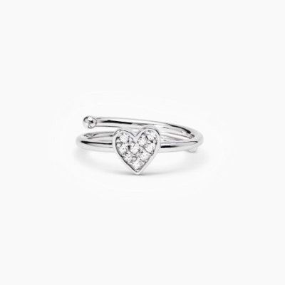 Mabina - Anello Mon Amour - Argento 925 - Cuore Pavè