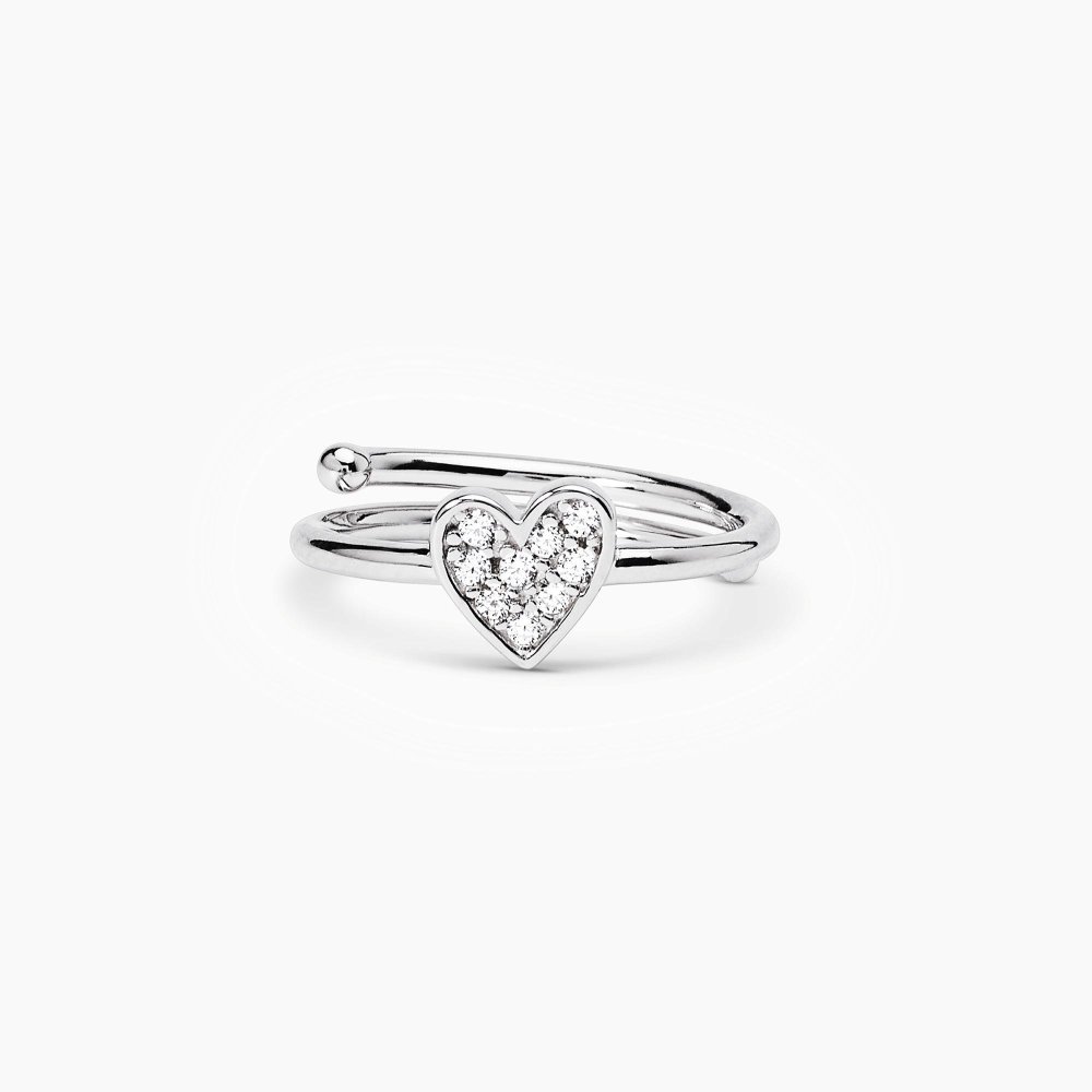 Mabina - Anello Mon Amour - Argento 925 - Cuore Pavè