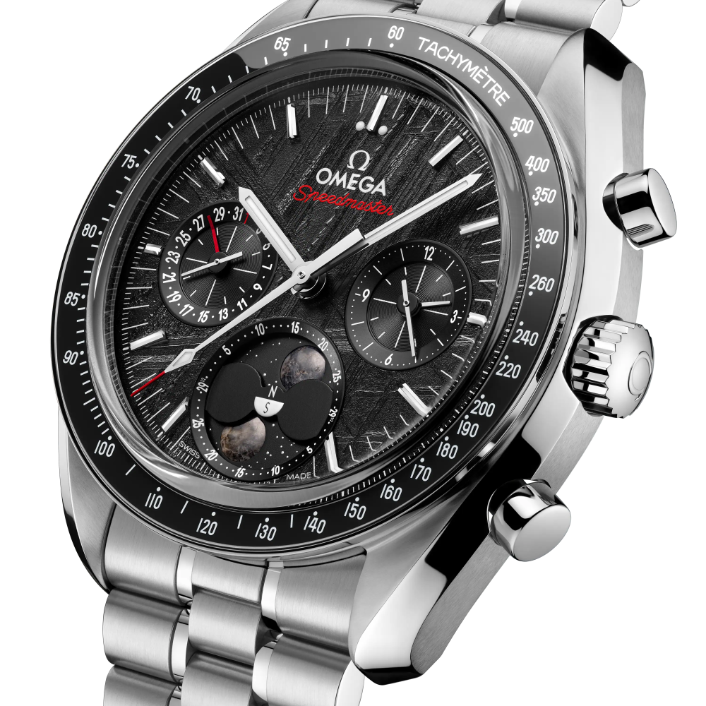 Omega - Speedmaster Fasi Lunari Meteorite - Acciaio - Nero