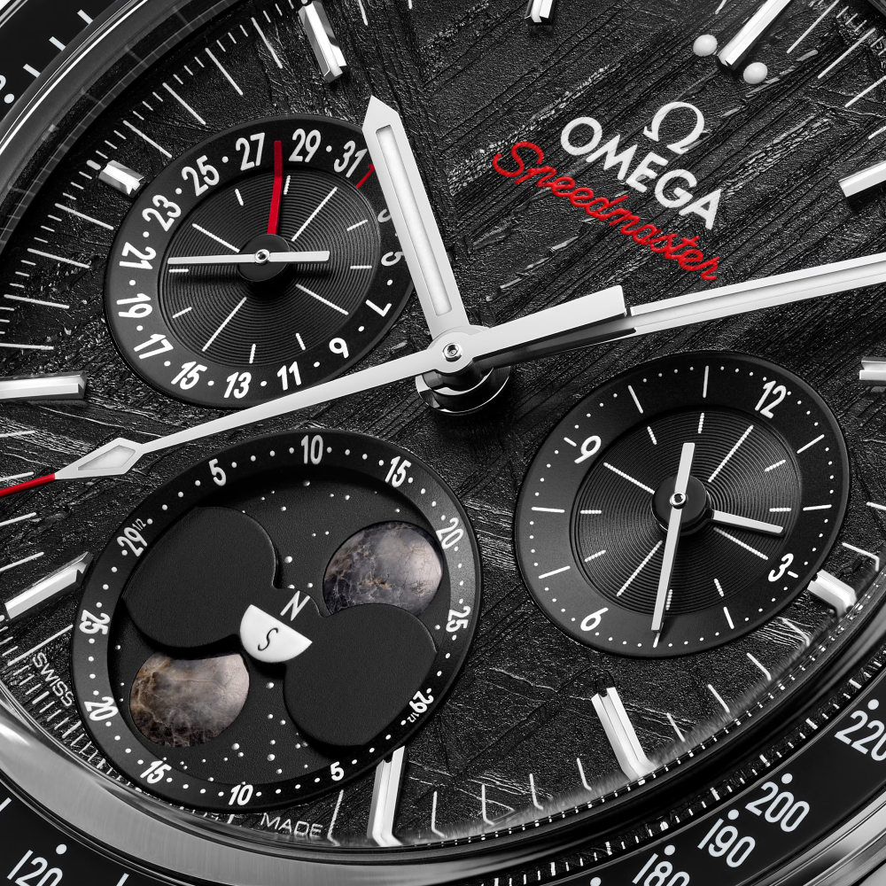 Omega - Speedmaster Fasi Lunari Meteorite - Acciaio - Nero