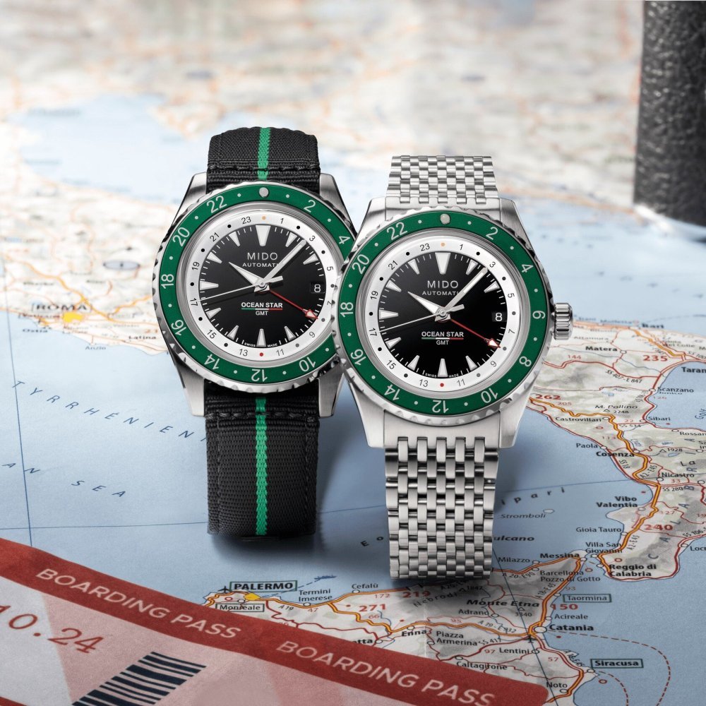 Mido - Ocean Star Gmt - Acciaio Inossidabile - Quadrante Nero