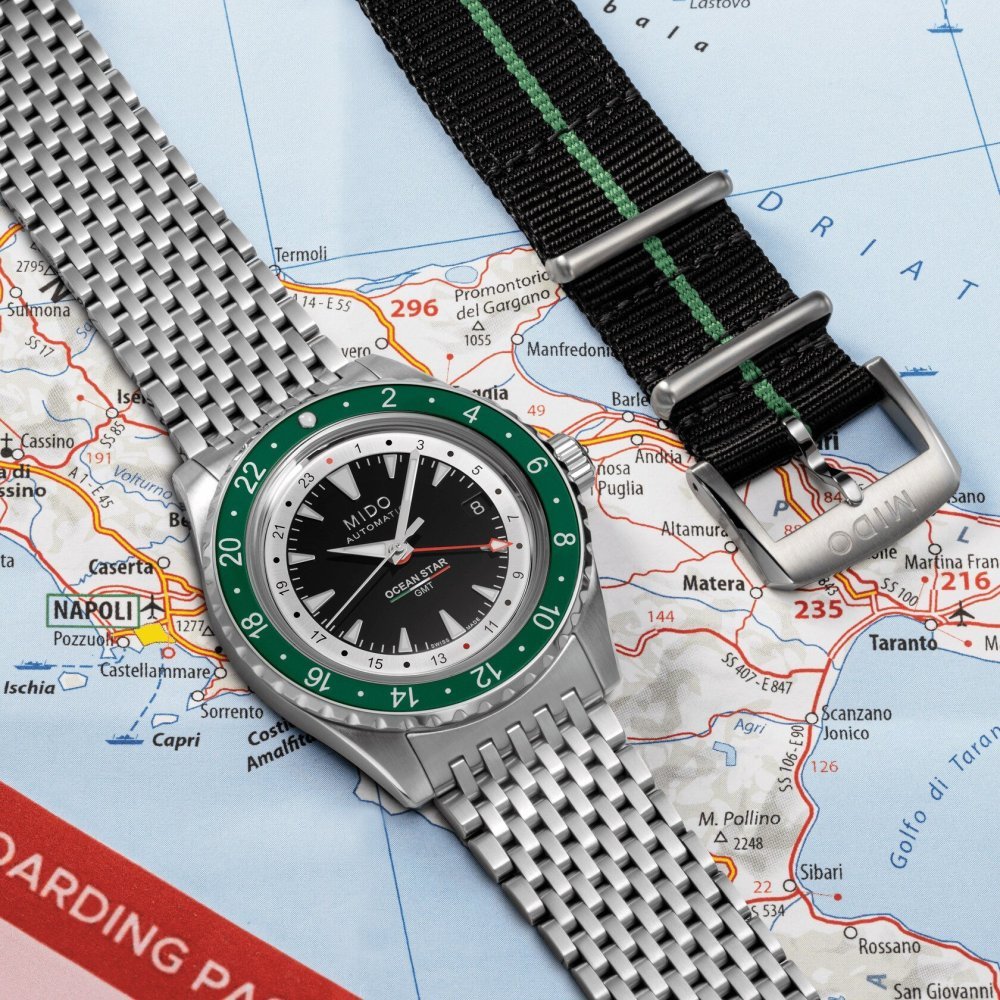 Mido - Ocean Star Gmt - Acciaio Inossidabile - Quadrante Nero