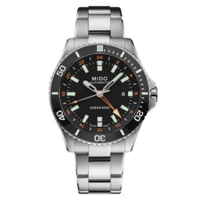 Mido - Ocean Star Gmt - Acciaio E Ceramica - Quadrante Nero