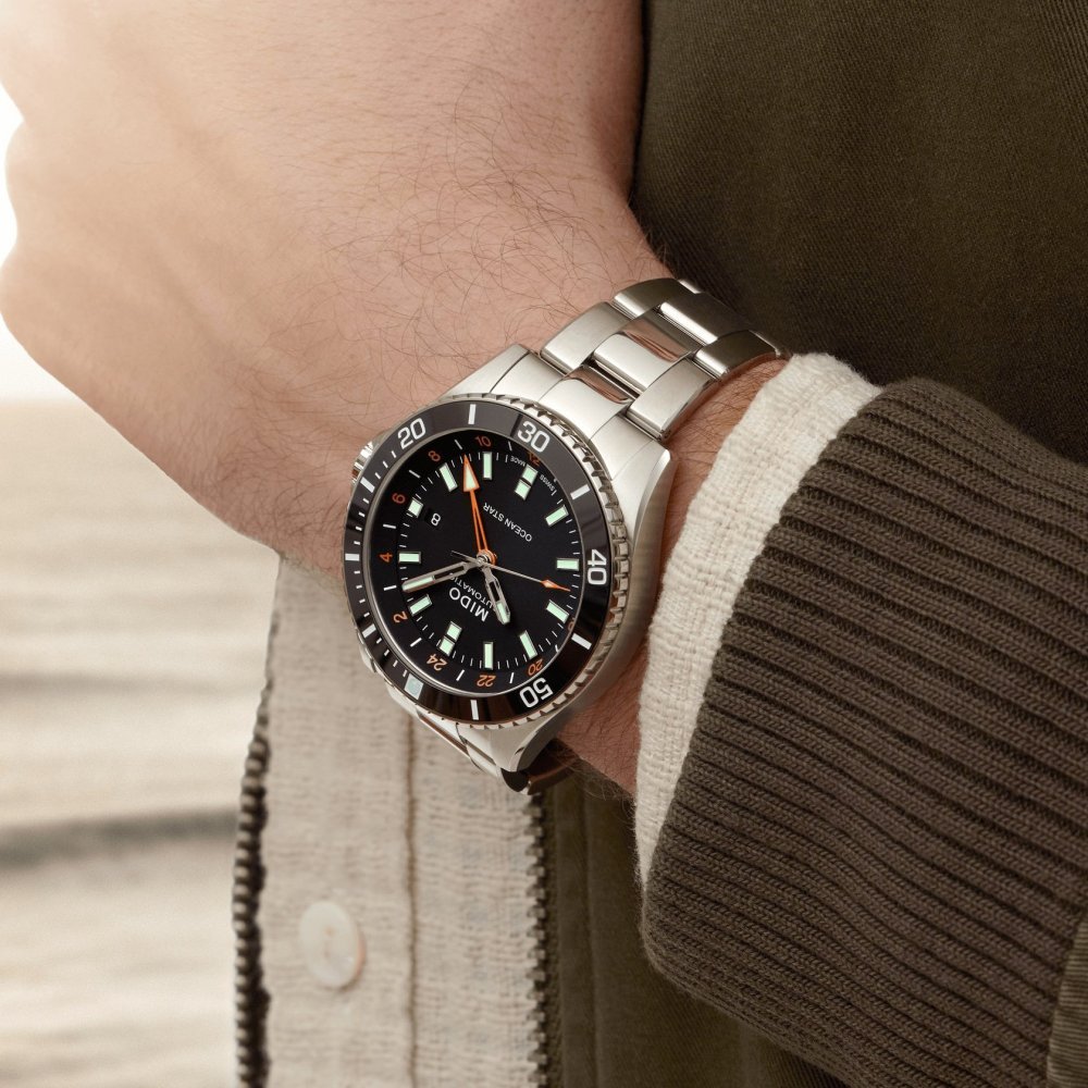 Mido - Ocean Star Gmt - Acciaio E Ceramica - Quadrante Nero