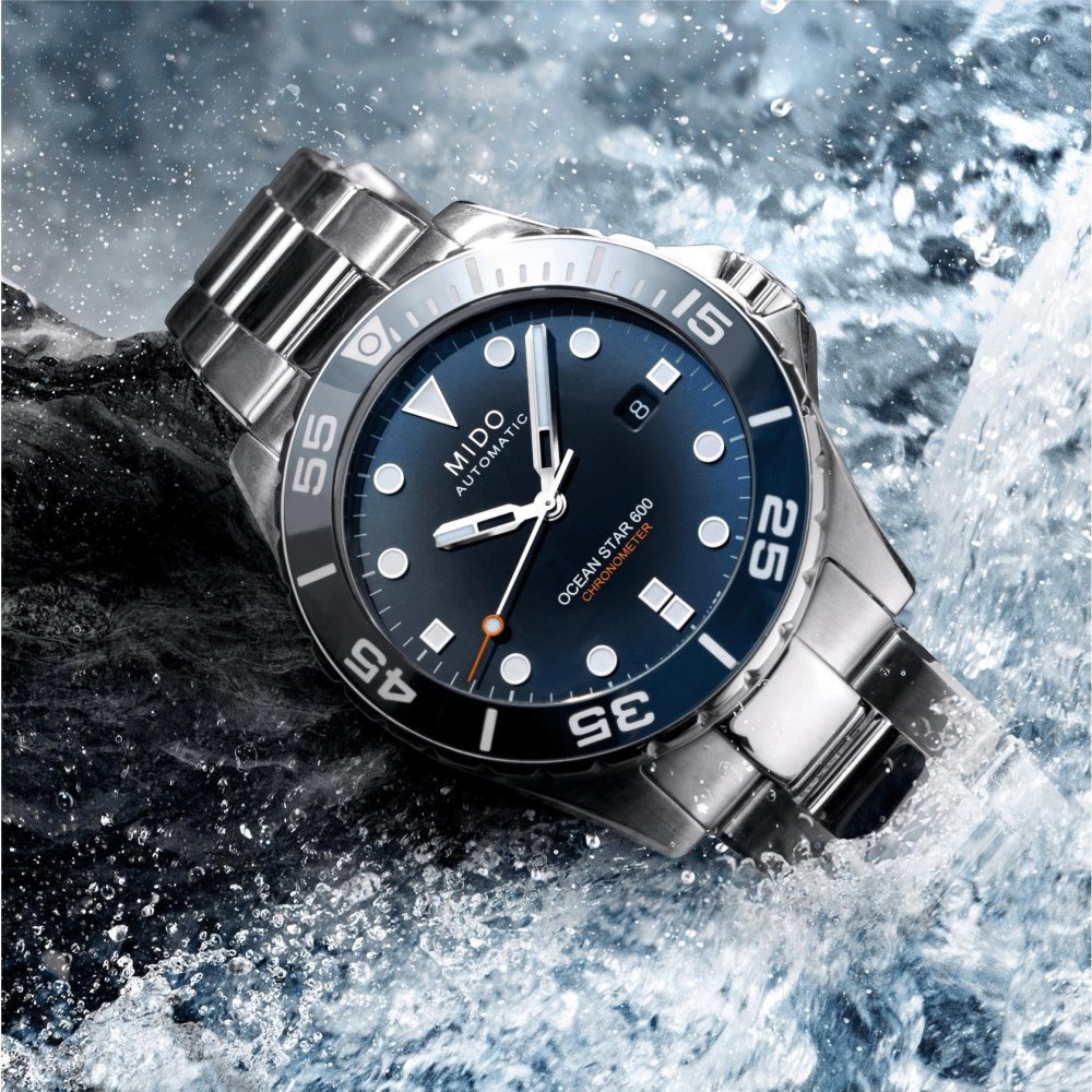 Mido - Ocean Star 600 Chronometer - Acciaio - Quadrante Blu