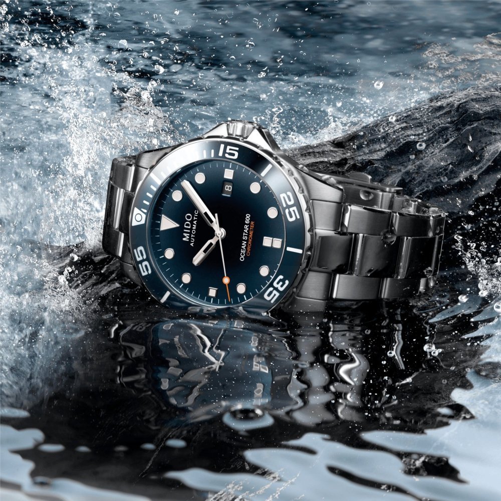 Mido - Ocean Star 600 Chronometer - Acciaio - Quadrante Blu