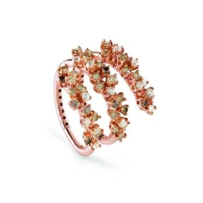 Damiani - Anello Mimosa Flexi - Oro Rosa - Diamante Brown