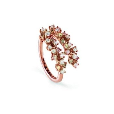 Damiani - Anello Mimosa Flexi - Oro Rosa - Diamante Brown