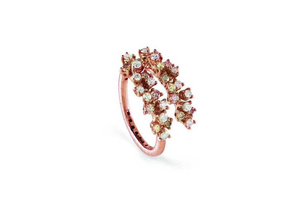 Damiani - Anello Mimosa Flexi - Oro Rosa - Diamante Brown