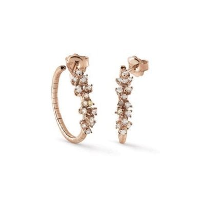 Damiani - Orecchini Mimosa Flexi - Oro Rosa - Diamante Brown
