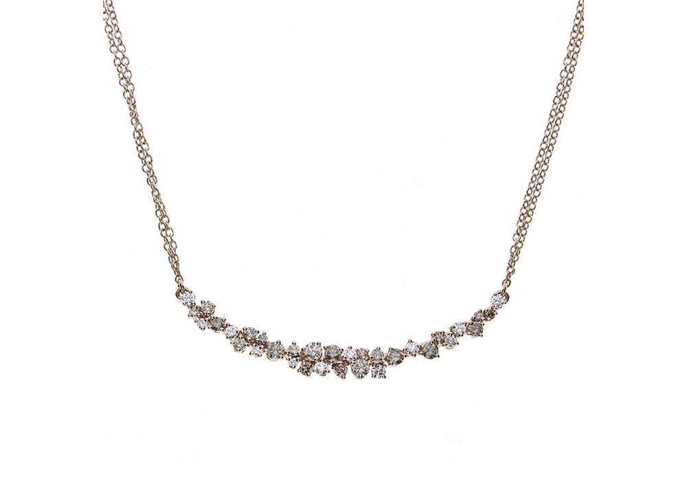 Damiani - Collana Mimosa Flexi - Oro Rosa - Diamante Brown
