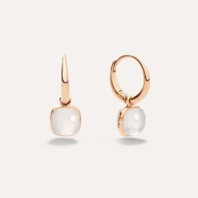 Pomellato - Orecchini Nudo Mini - Oro Rosa - Quarzo Latteo
