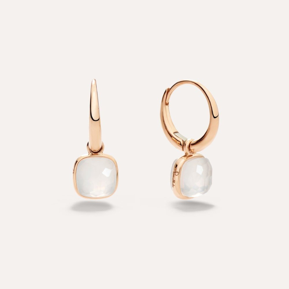 Pomellato - Orecchini Nudo Mini - Oro Rosa - Quarzo Latteo