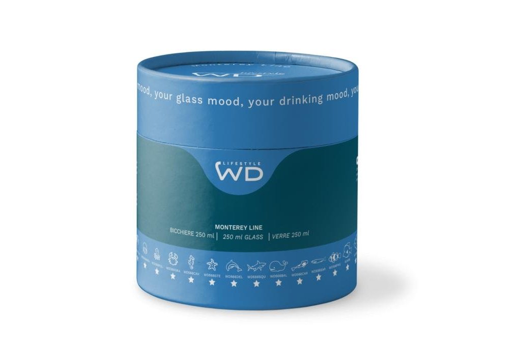 Wd Lifestyle - Bicchiere Pesce Azzurro - Vetro Borosilicato - Artigianale