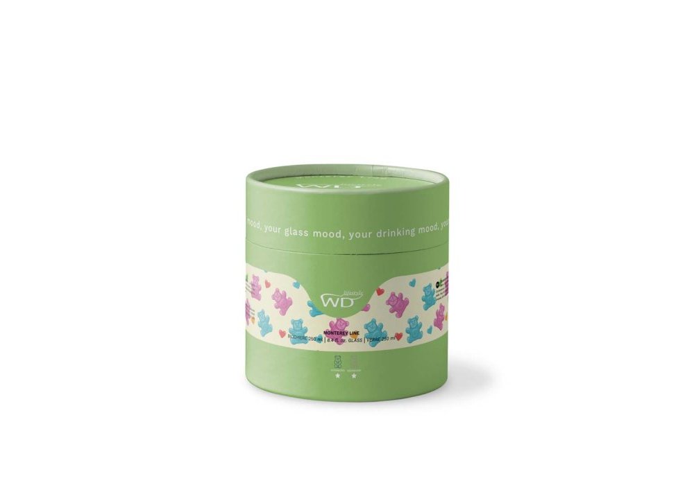 Wd Lifestyle - Bicchiere Orsetto Azzurro - Vetro Borosilicato - Colorato