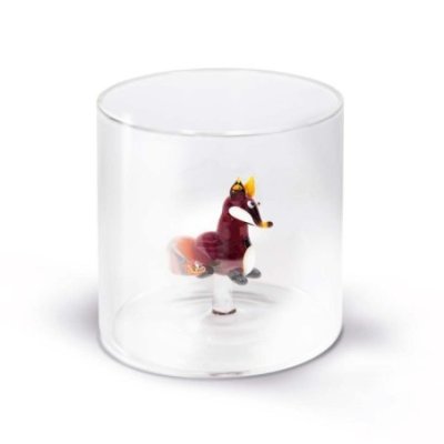 Wd Lifestyle - Bicchiere Vetro Borosilicato - Figura Volpe - Colorato