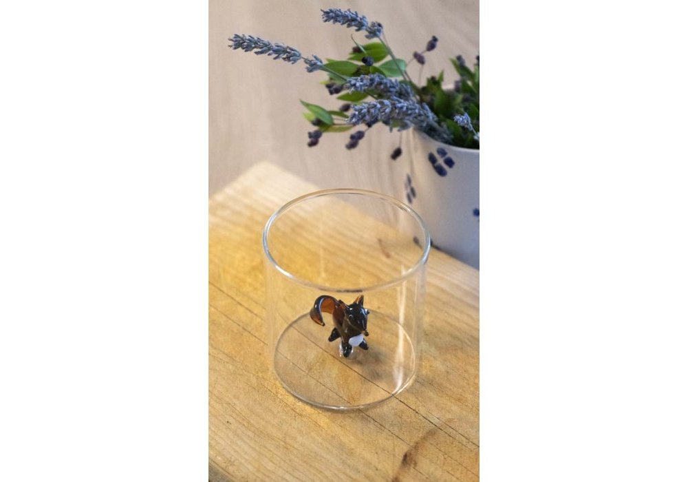 Wd Lifestyle - Bicchiere Vetro Borosilicato - Figura Volpe - Colorato