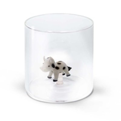 Wd Lifestyle - Bicchiere Borosilicato - Mucca Colorata - Vetro