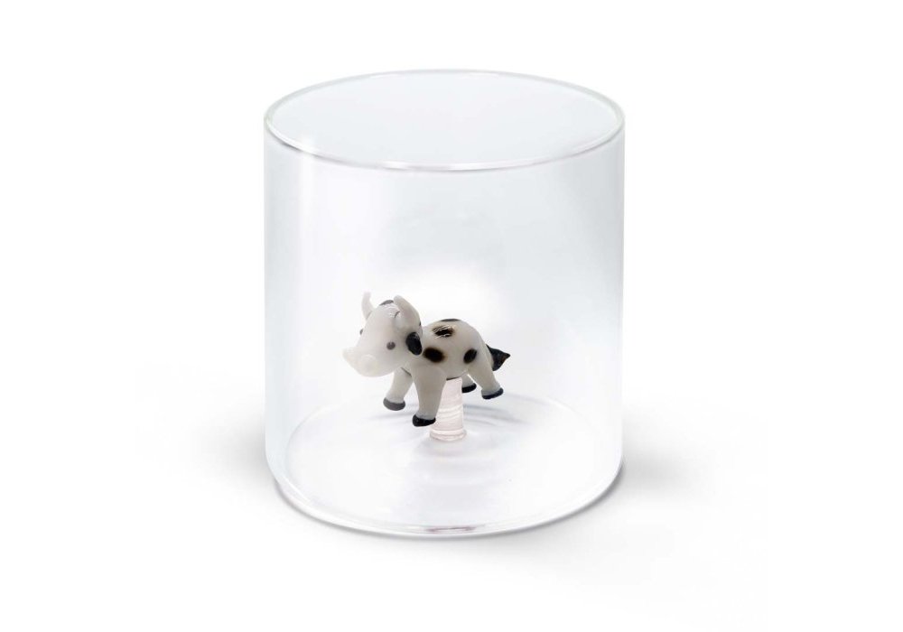 Wd Lifestyle - Bicchiere Borosilicato - Mucca Colorata - Vetro