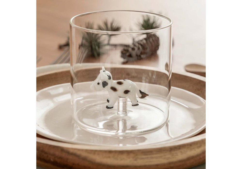 Wd Lifestyle - Bicchiere Borosilicato - Mucca Colorata - Vetro