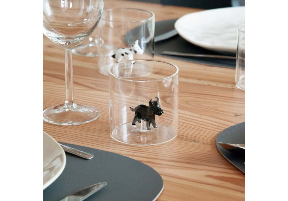 Wd Lifestyle - Bicchiere Vetro Borosilicato - Figura Toro - Colorato