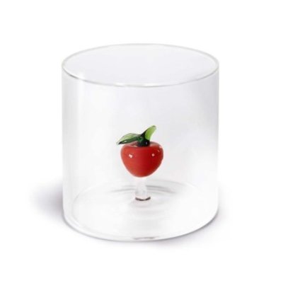 Wd Lifestyle - Bicchiere Mela - Vetro Borosilicato - Colore Rosso