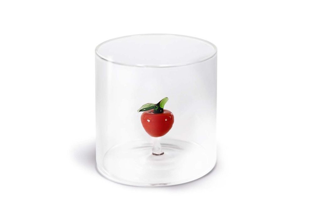 Wd Lifestyle - Bicchiere Mela - Vetro Borosilicato - Colore Rosso