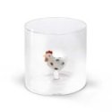 Wd Lifestyle - Bicchiere Gallina Bianca - Vetro Borosilicato - Colorato