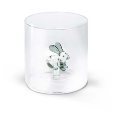 Wd Lifestyle - Bicchiere Vetro Borosilicato - Figura Coniglio - Colorato
