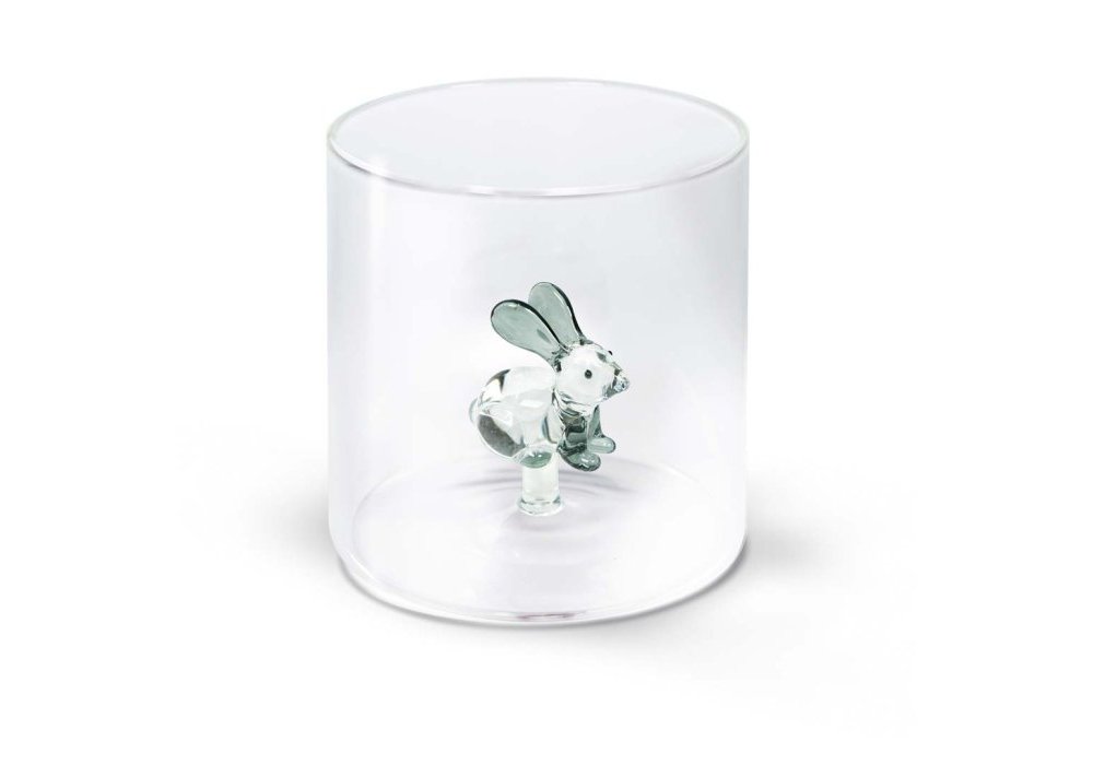 Wd Lifestyle - Bicchiere Vetro Borosilicato - Figura Coniglio - Colorato