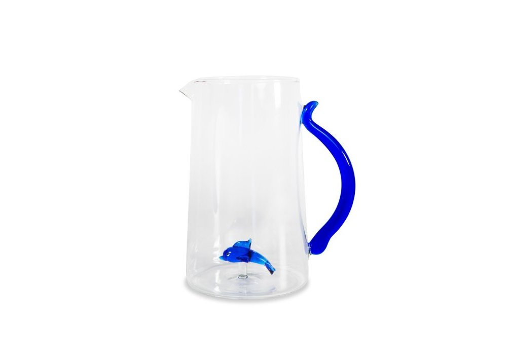 Wd Lifestyle - Caraffa In Vetro Borosilicato - 1.5L - Decoro Delfino